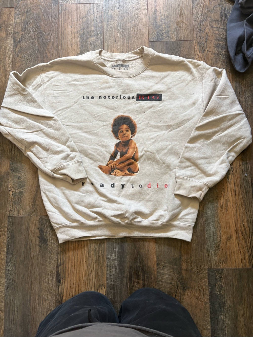 The Notorious B.I.G. Beige Graphic Crewneck Sweater